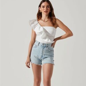 Astr Off-Shoulder White Bodysuit